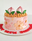 Blush Buttercream Floral Longevity Cake (Shorter Version)