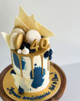 Blue and Gold Sail Cake