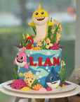 Baby Shark Waves Cake