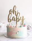 Watercolour Gender Reveal Cake